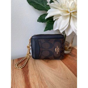 COACH Zip Card Case/Card Holder Signature Canvas